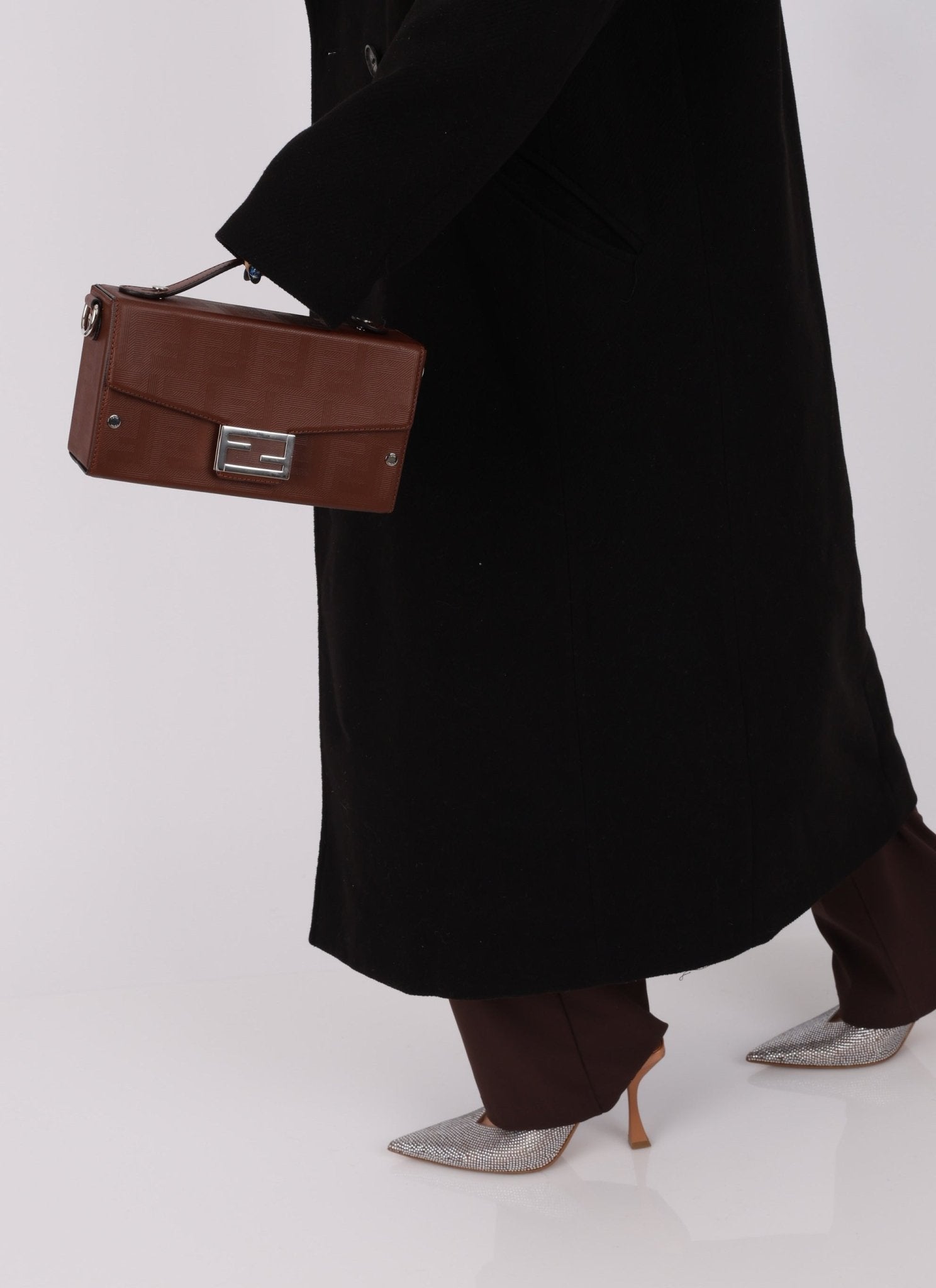 Fendi Zucca Soft Trunk Chocolate Baguette - FashioNica