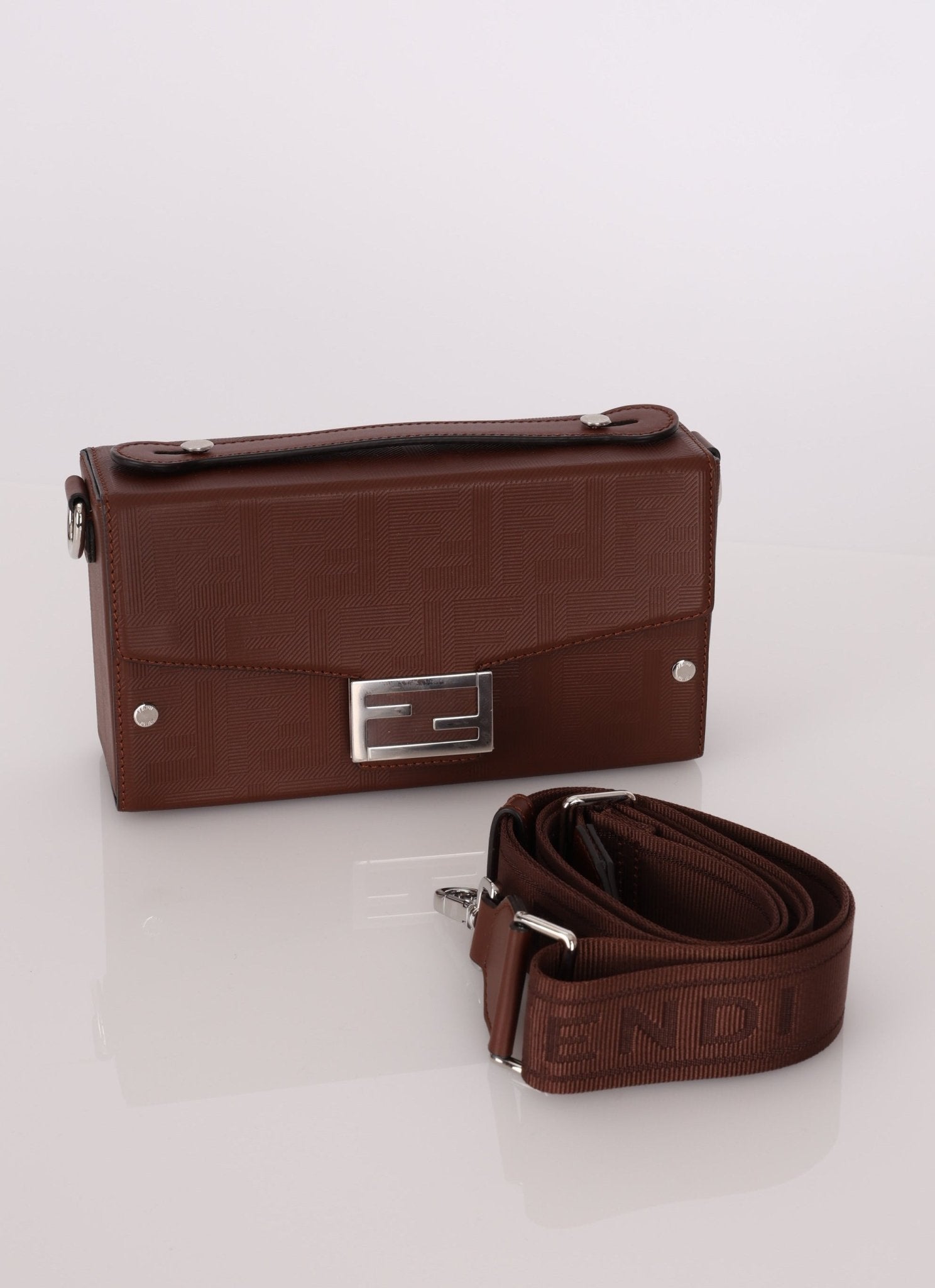 Fendi Zucca Soft Trunk Chocolate Baguette - FashioNica