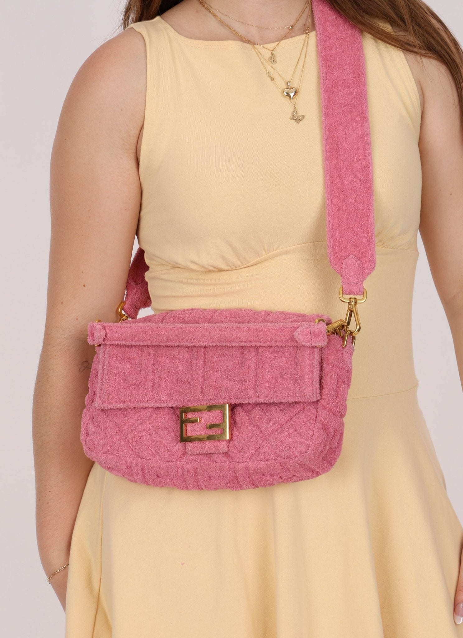 Fendi Zucca Terry Cloth Baguette - FashioNica