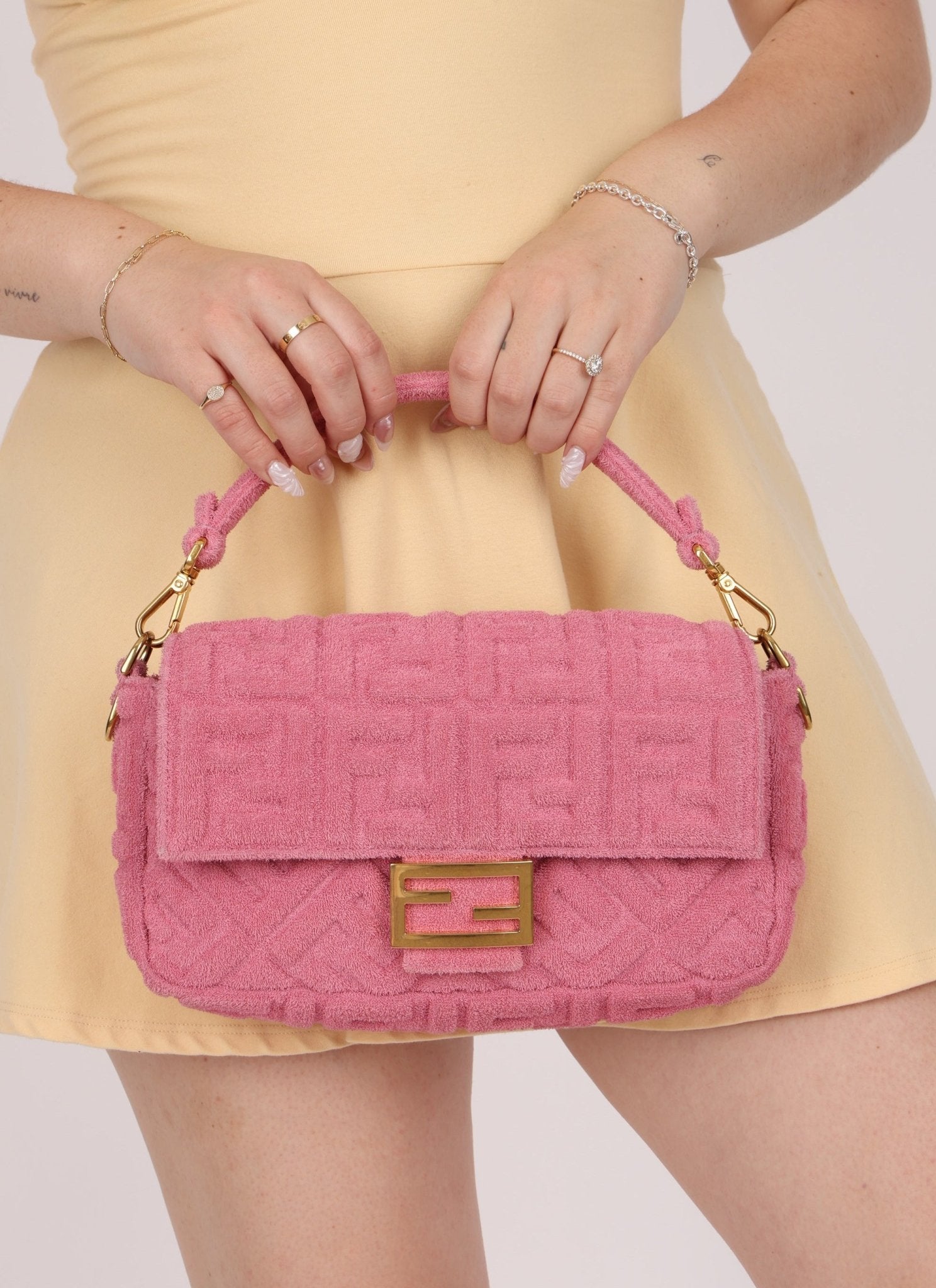 Fendi Zucca Terry Cloth Baguette - FashioNica