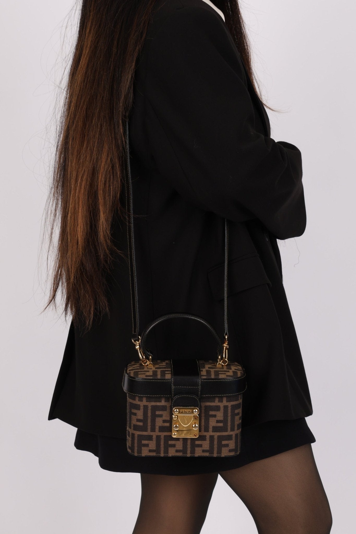 Fendi Zucca Vanity Bag w Strap GHW - FashioNica