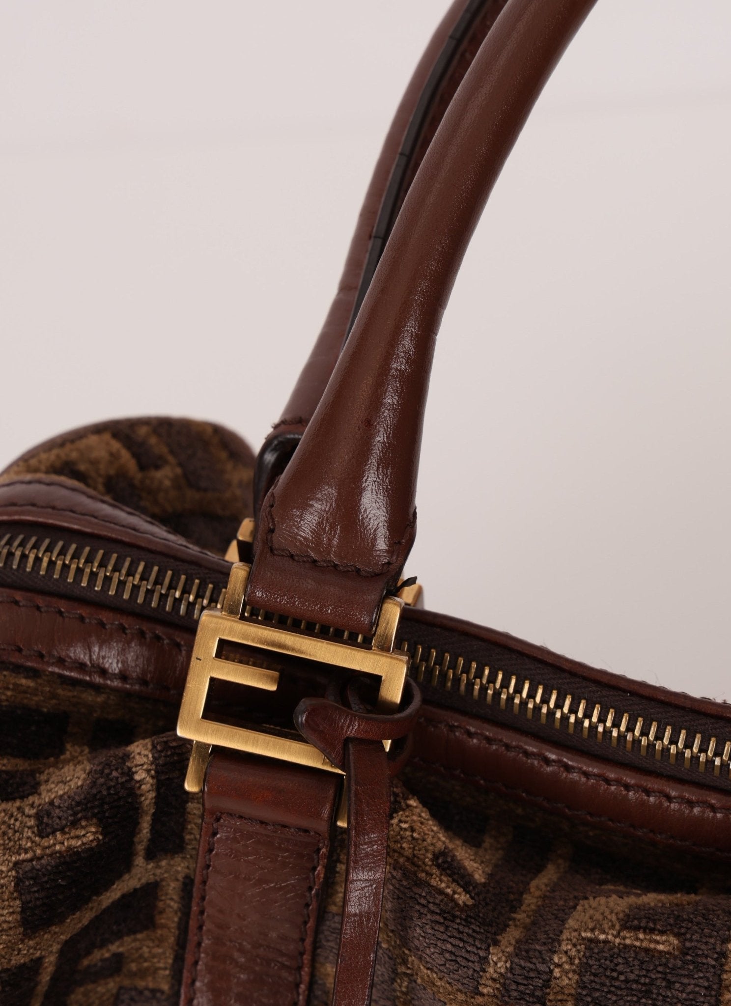 Fendi Zucca Velvet Boston Bag - FashioNica