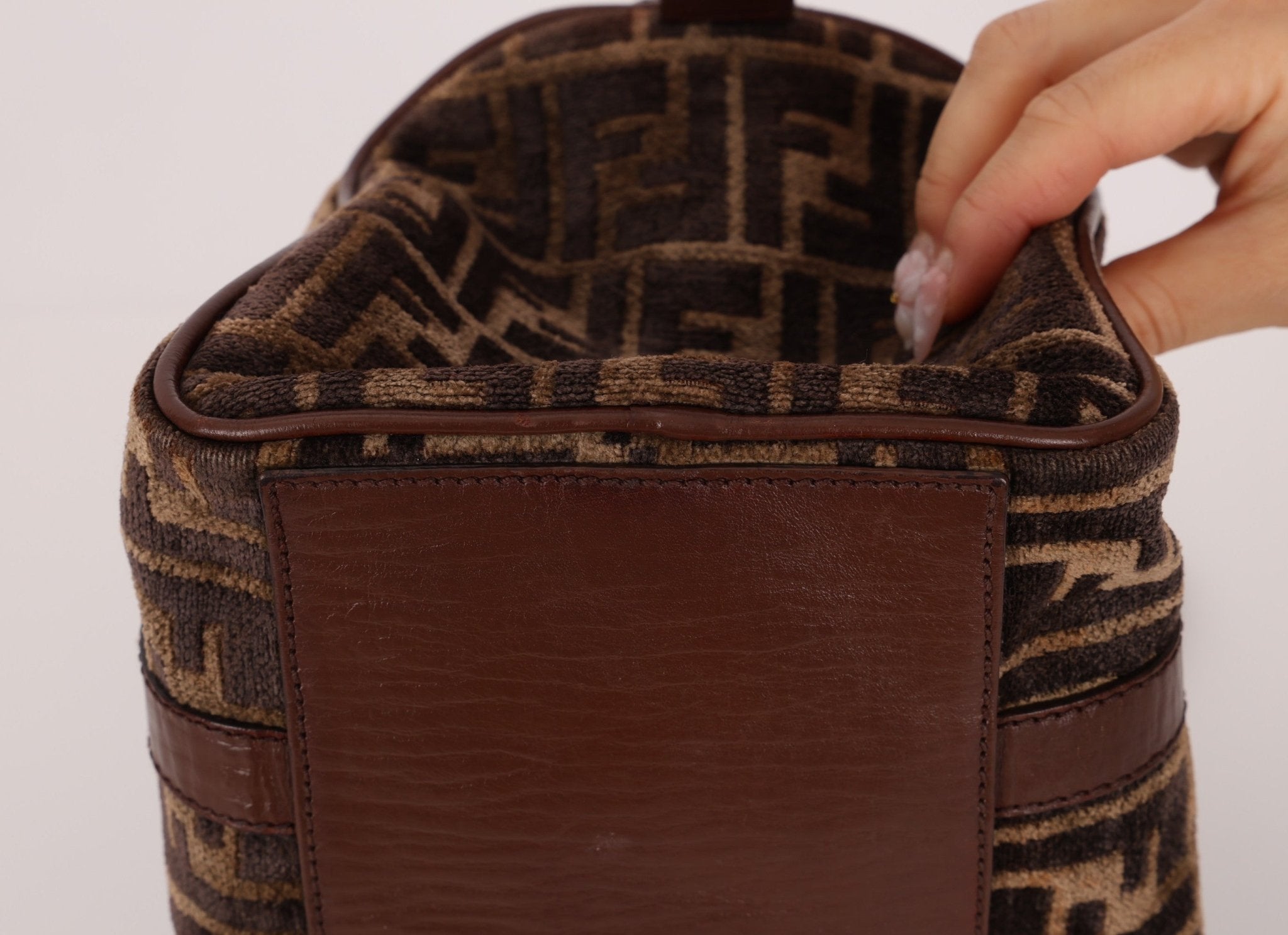 Fendi Zucca Velvet Boston Bag - FashioNica