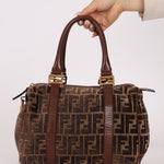 Fendi Zucca Velvet Boston Bag - FashioNica