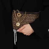 Fendi Zucchino Canvas Charm Chain Pochette - FashioNica