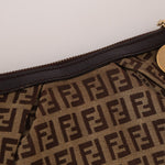 Fendi Zucchino Canvas Charm Chain Pochette - FashioNica