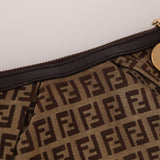 Fendi Zucchino Canvas Charm Chain Pochette - FashioNica