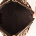 Fendi Zucchino Canvas Charm Chain Pochette - FashioNica