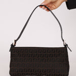 Fendi Zucchino Chocolate Pochette - FashioNica