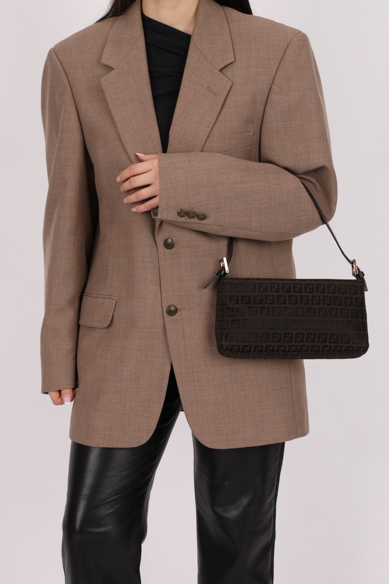 Fendi Zucchino Chocolate Pochette - FashioNica