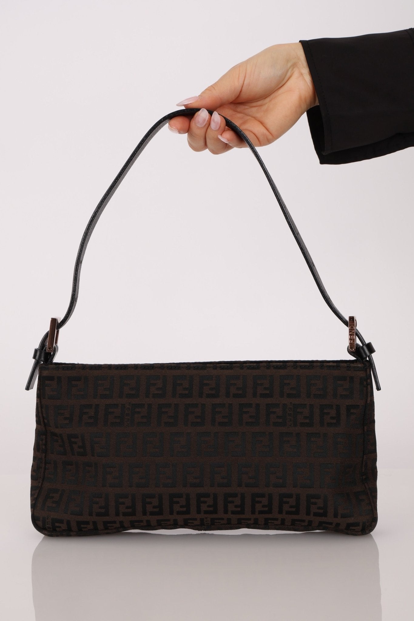 Fendi Zucchino Chocolate Pochette - FashioNica