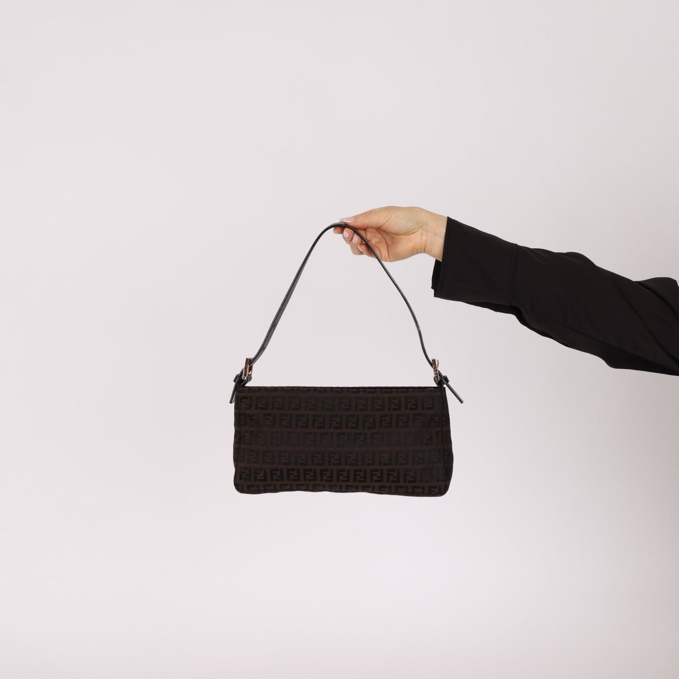 Fendi Zucchino Chocolate Pochette - FashioNica