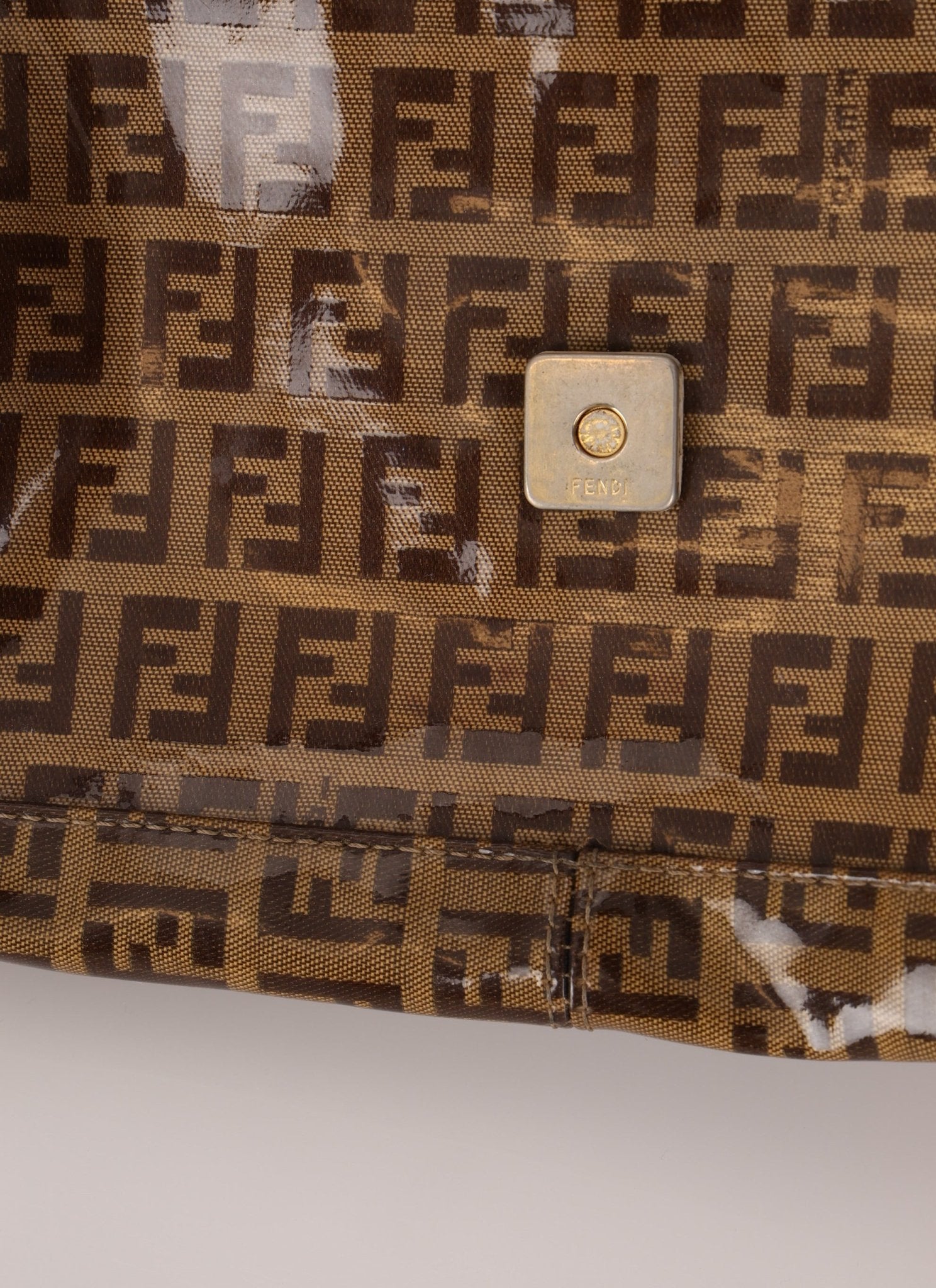 Fendi Zucchino Coated Canvas Baguette GHW - FashioNica