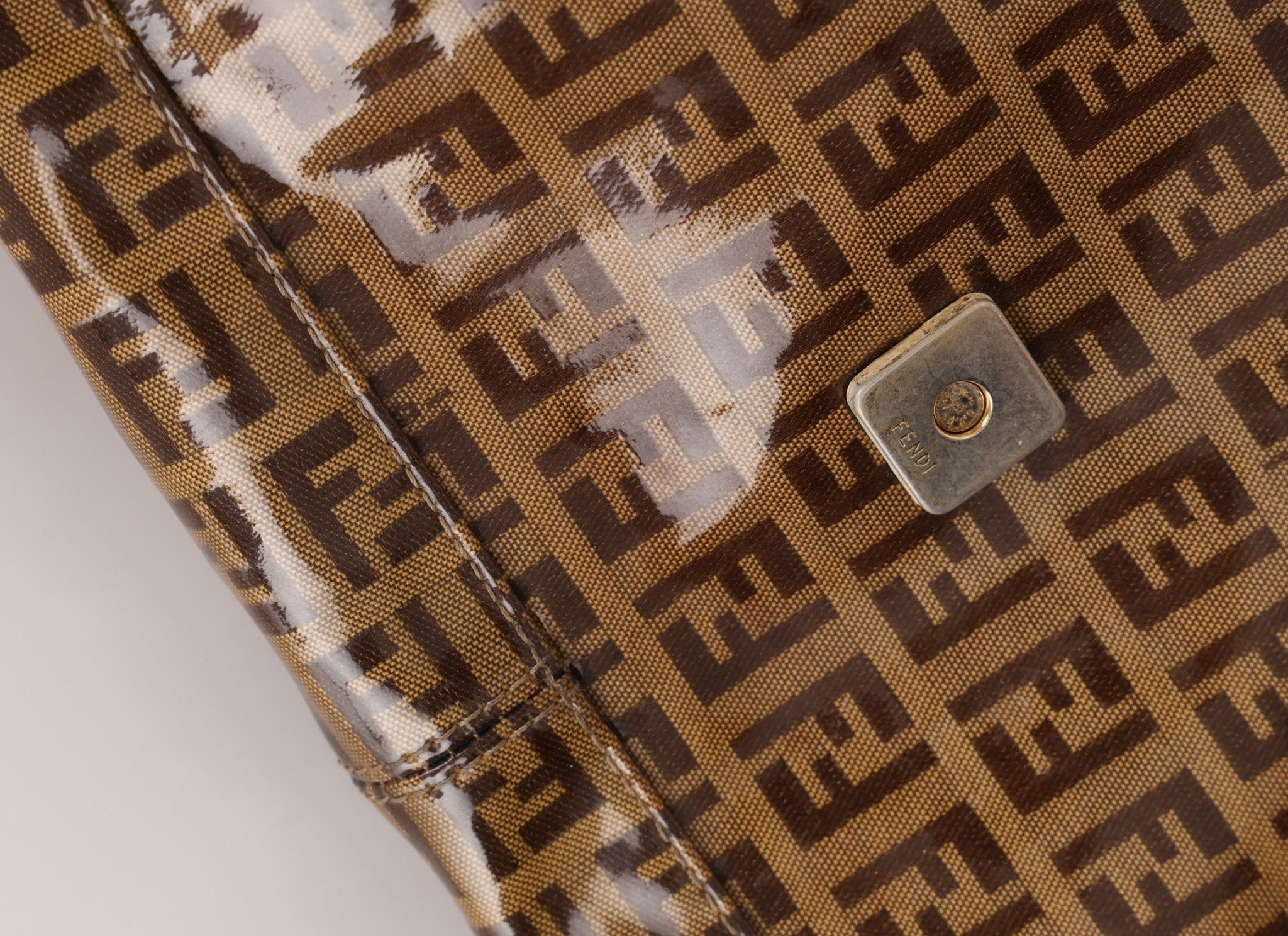 Fendi Zucchino Coated Canvas Baguette GHW - FashioNica