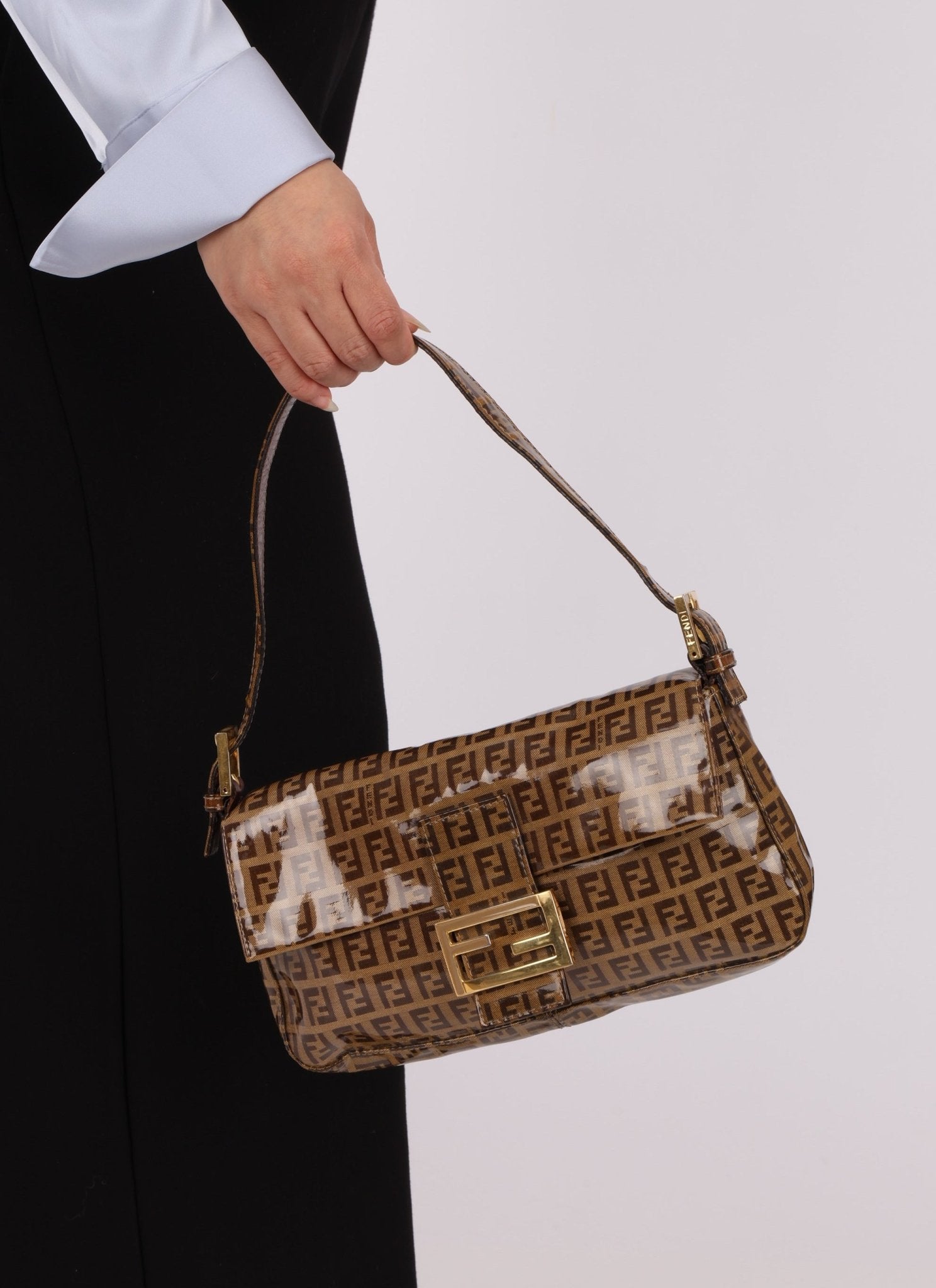 Fendi Zucchino Coated Canvas Baguette GHW - FashioNica