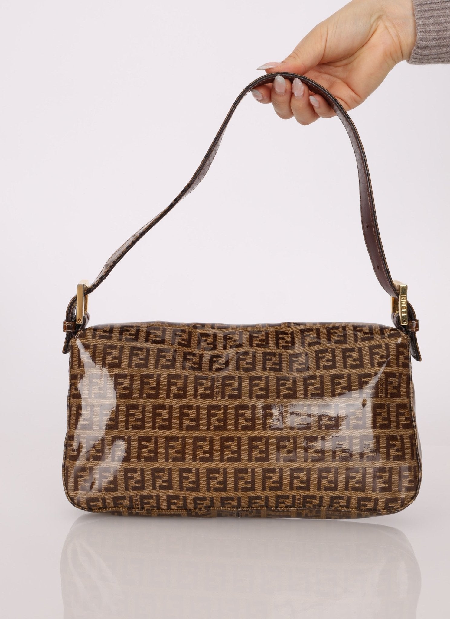 Fendi Zucchino Coated Canvas Baguette GHW - FashioNica