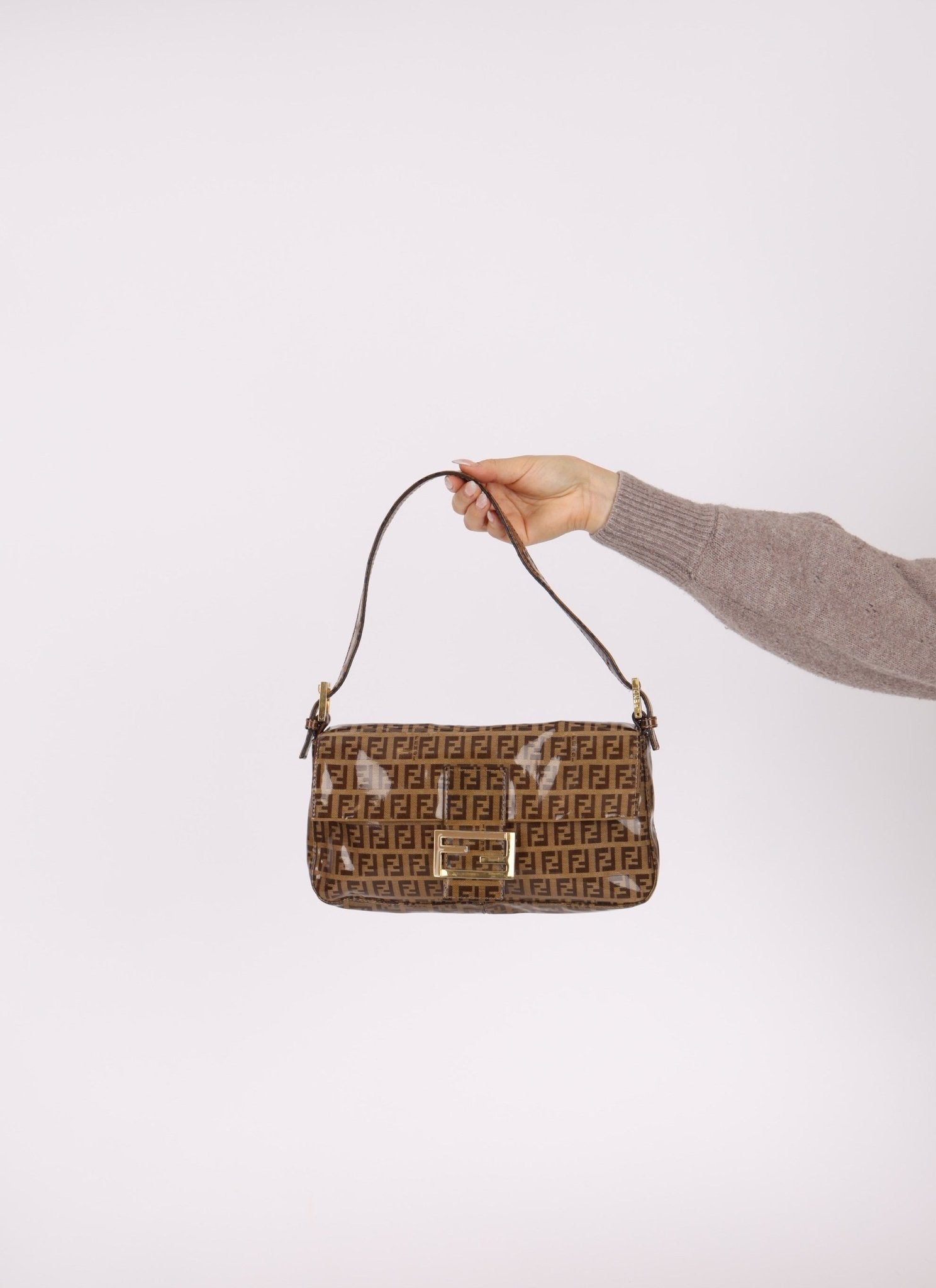 Fendi Zucchino Coated Canvas Baguette GHW - FashioNica