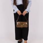 Fendi Zucchino Coated Canvas Baguette GHW - FashioNica