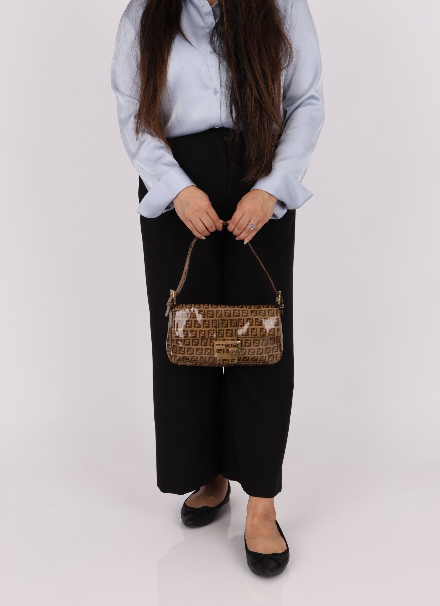 Fendi Zucchino Coated Canvas Baguette GHW - FashioNica