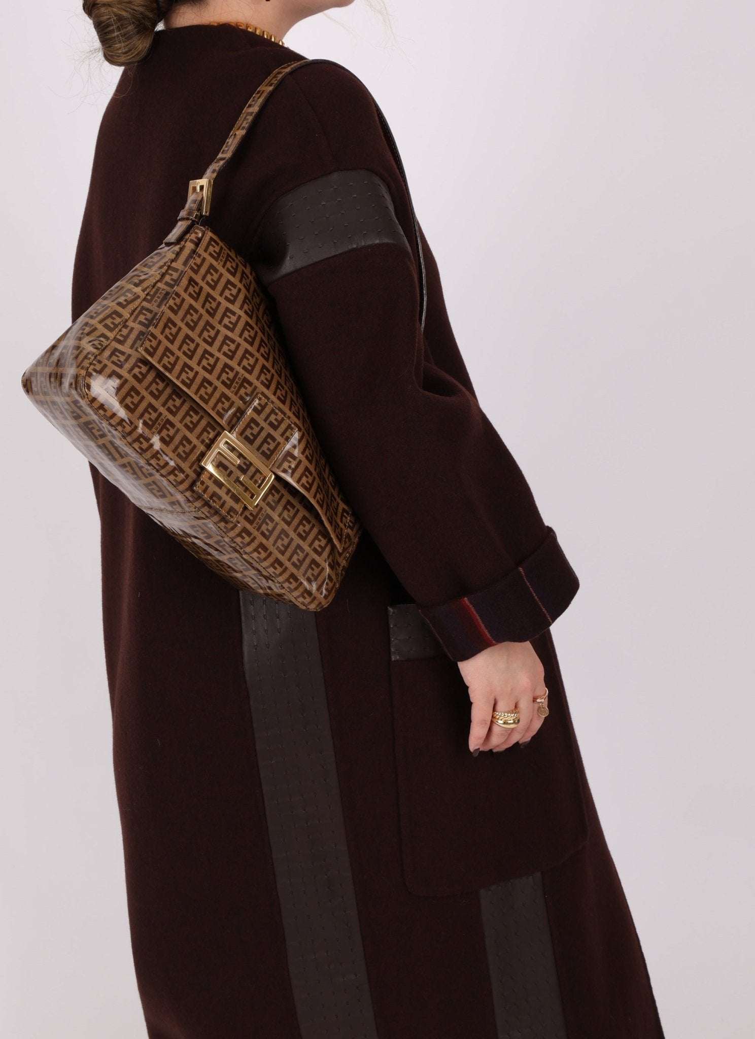 Fendi Zucchino Coated Canvas Mamma Baguette - FashioNica
