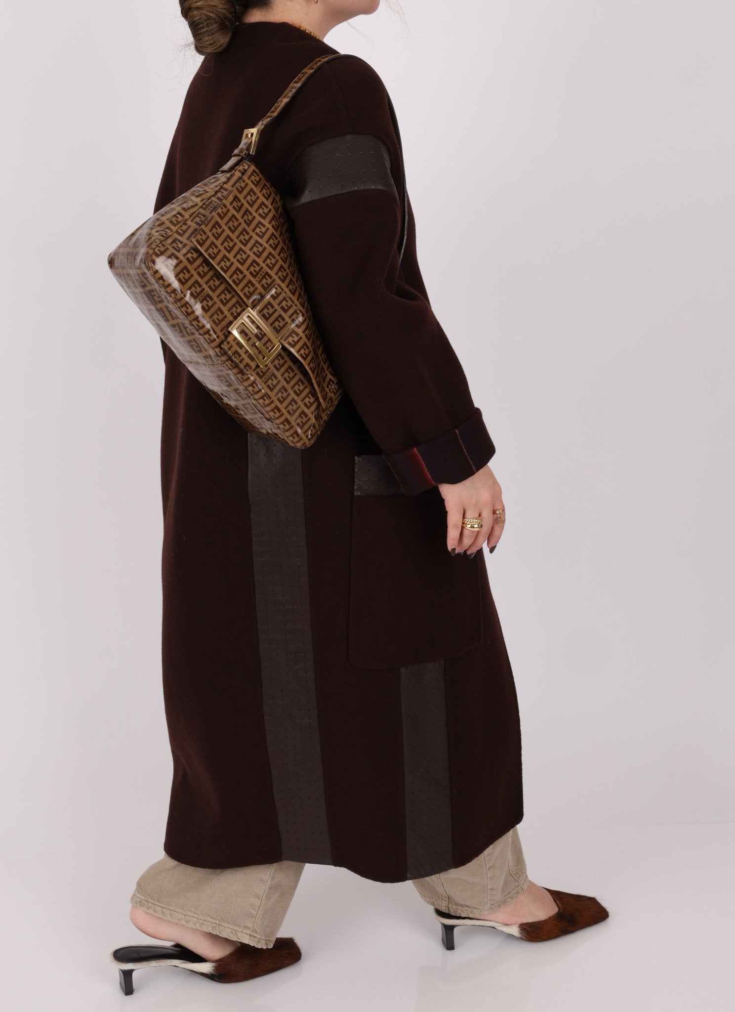 Fendi Zucchino Coated Canvas Mamma Baguette - FashioNica