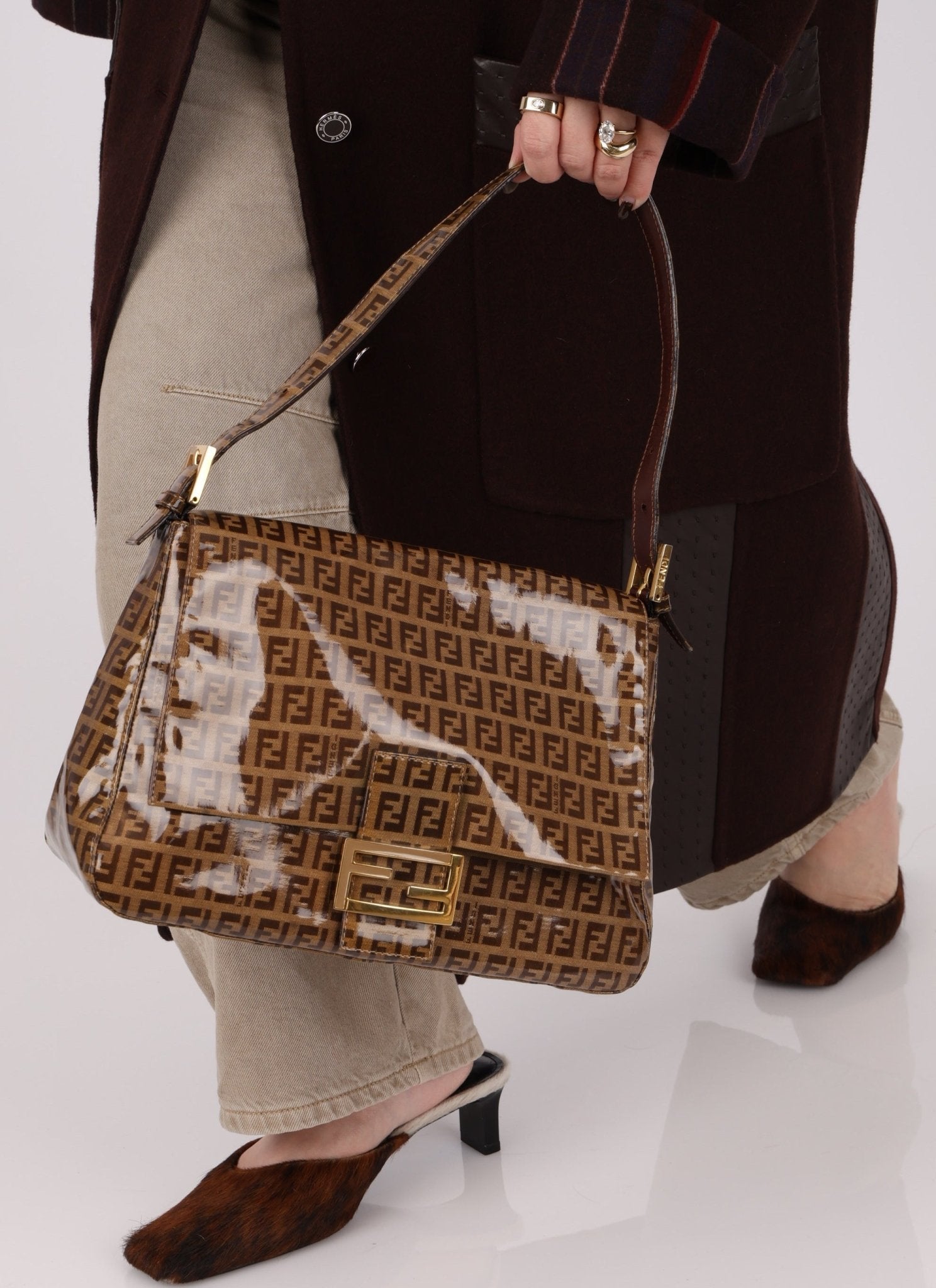 Fendi Zucchino Coated Canvas Mamma Baguette - FashioNica