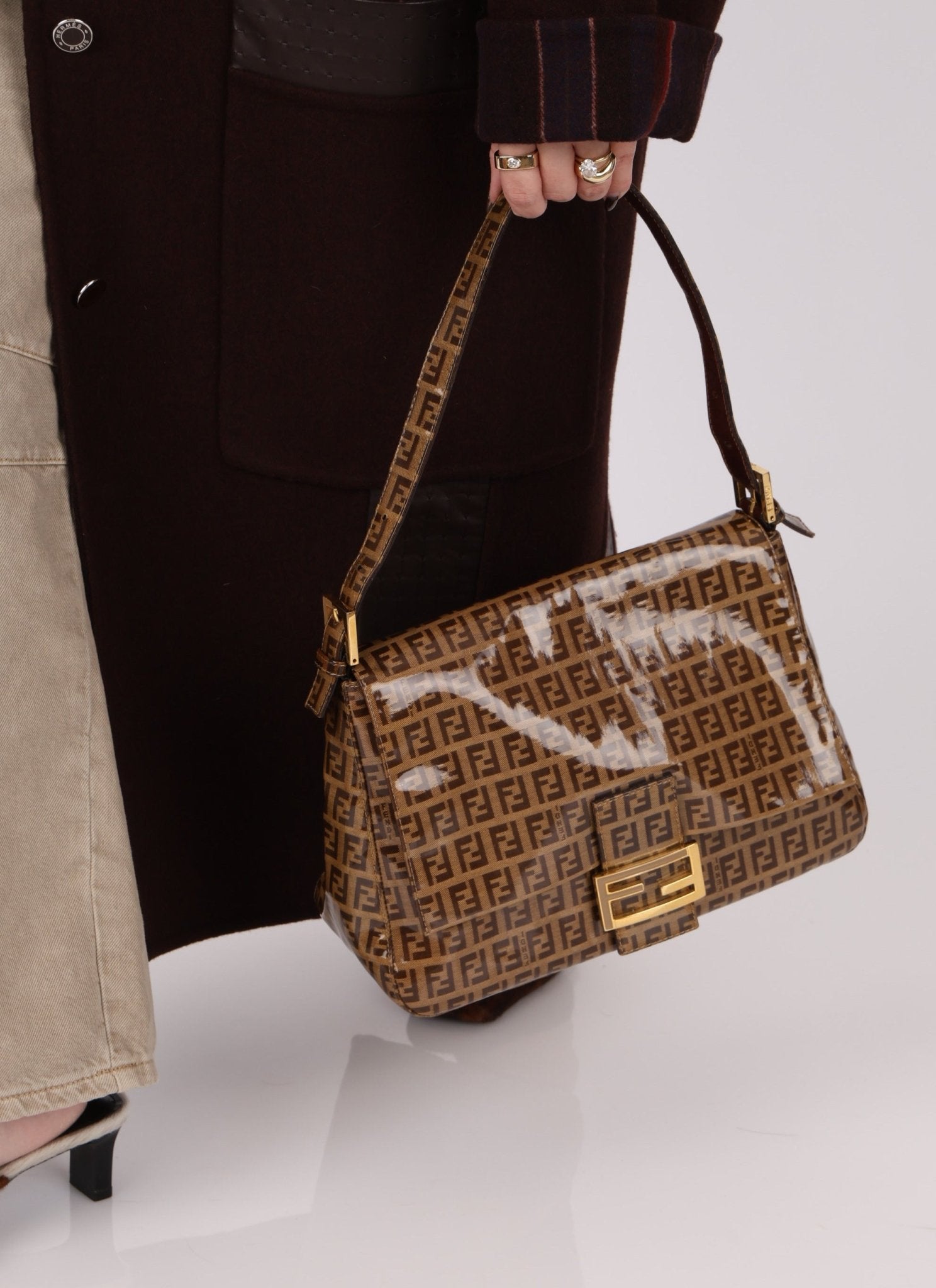 Fendi Zucchino Coated Canvas Mamma Baguette - FashioNica