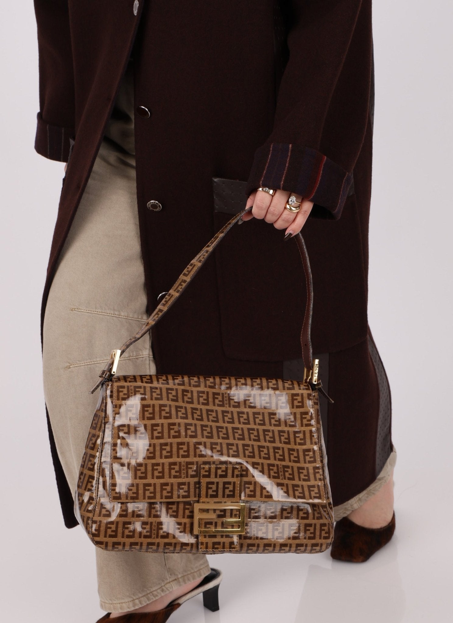 Fendi Zucchino Coated Canvas Mamma Baguette - FashioNica