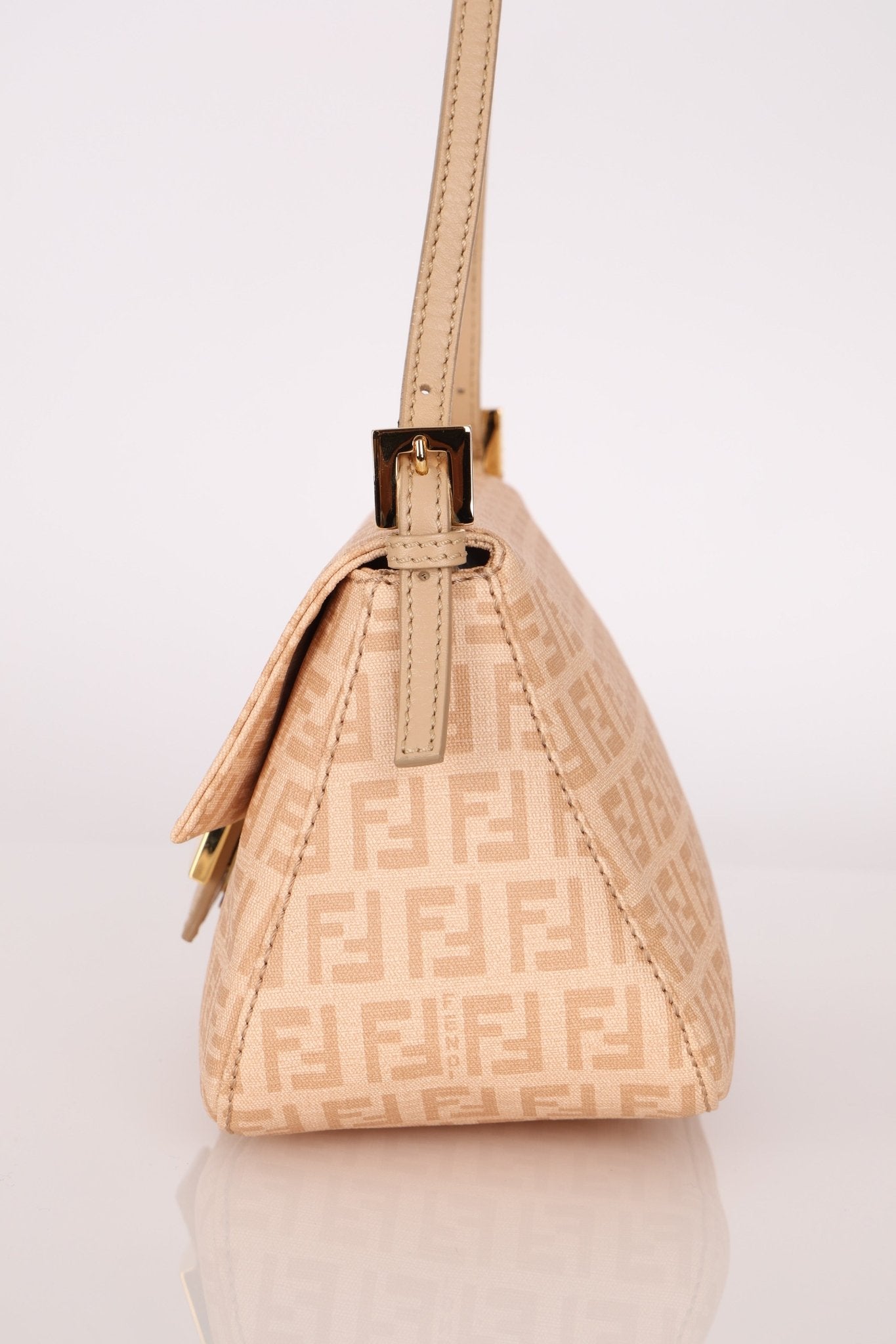 Fendi Zucchino Coated Canvas Mini Mamma Baguette GHW - FashioNica