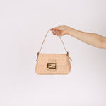 Fendi Zucchino Coated Canvas Mini Mamma Baguette GHW - FashioNica