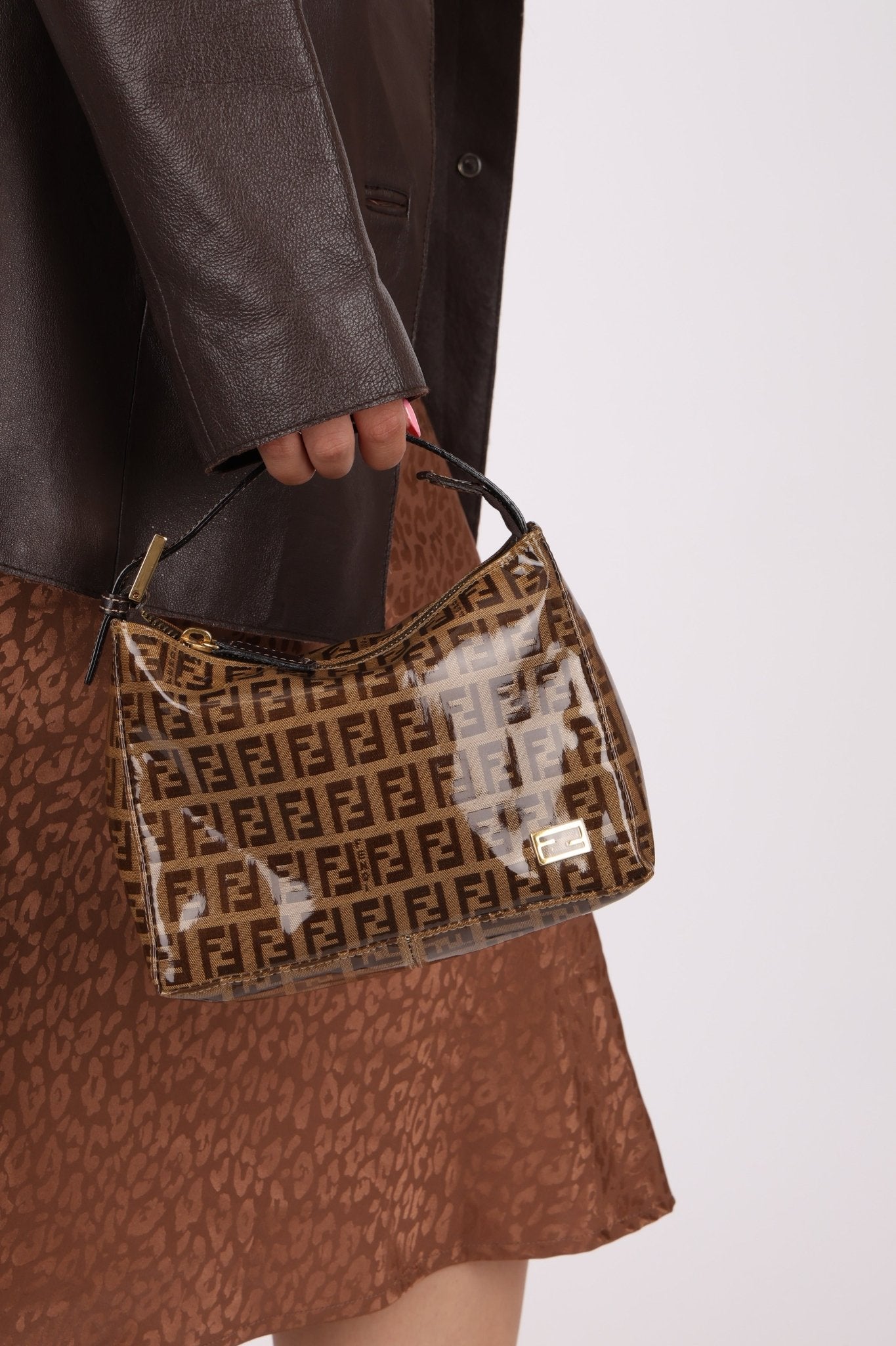 Fendi Zucchino Coated Canvas Mini Pouch - FashioNica