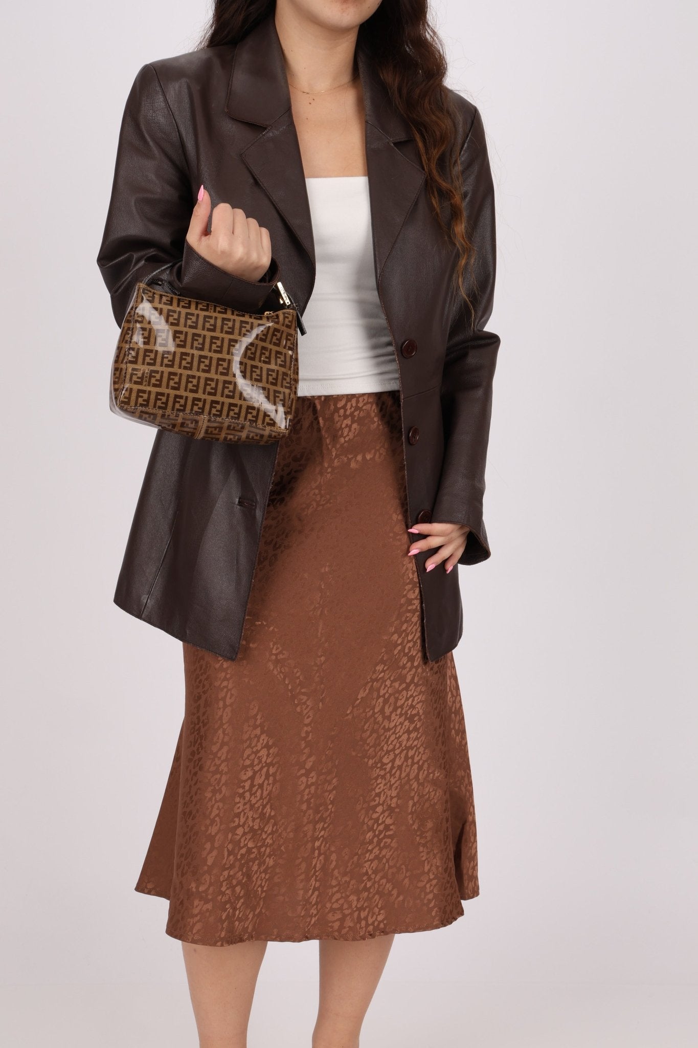 Fendi Zucchino Coated Canvas Mini Pouch - FashioNica