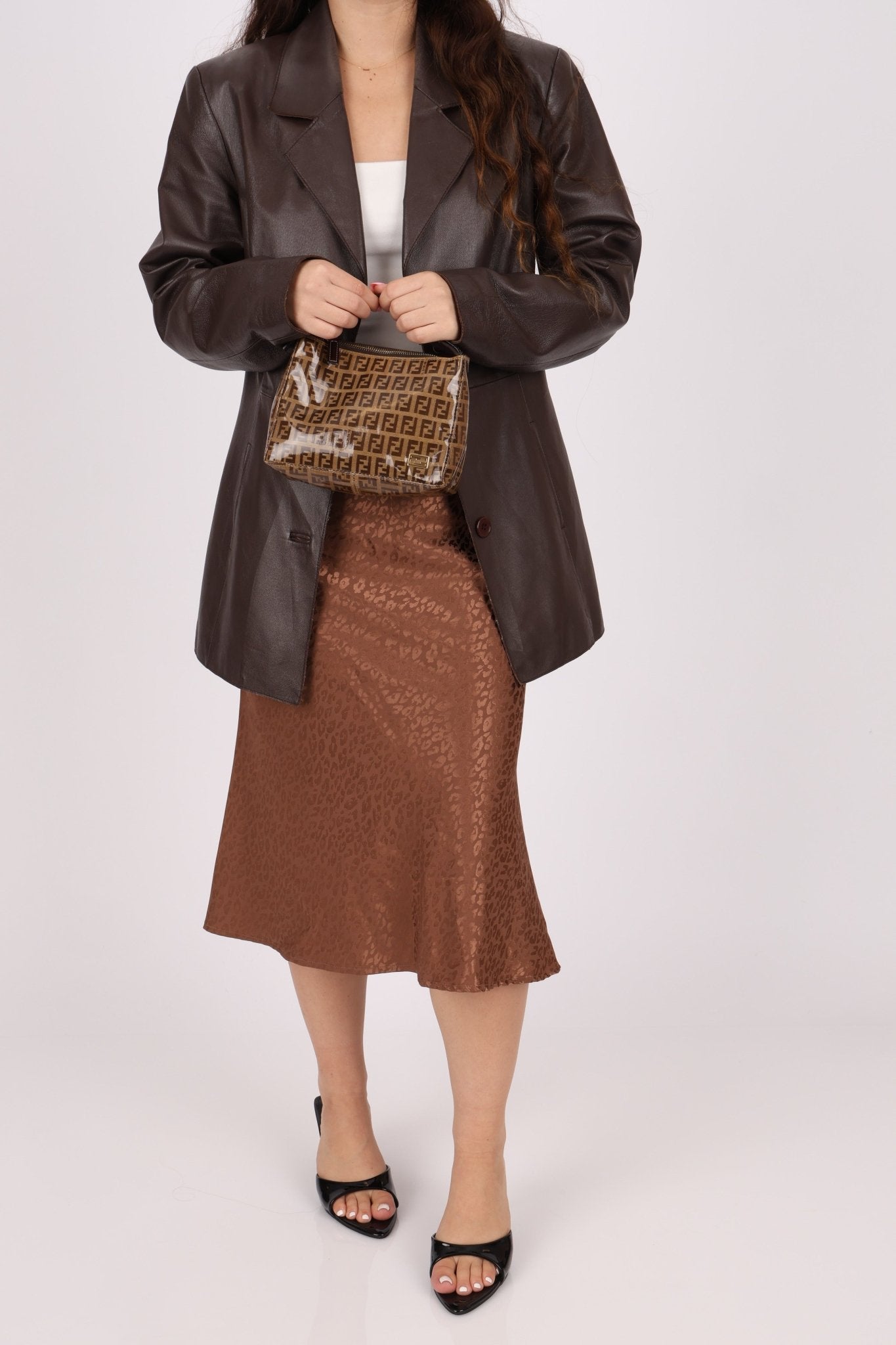 Fendi Zucchino Coated Canvas Mini Pouch - FashioNica