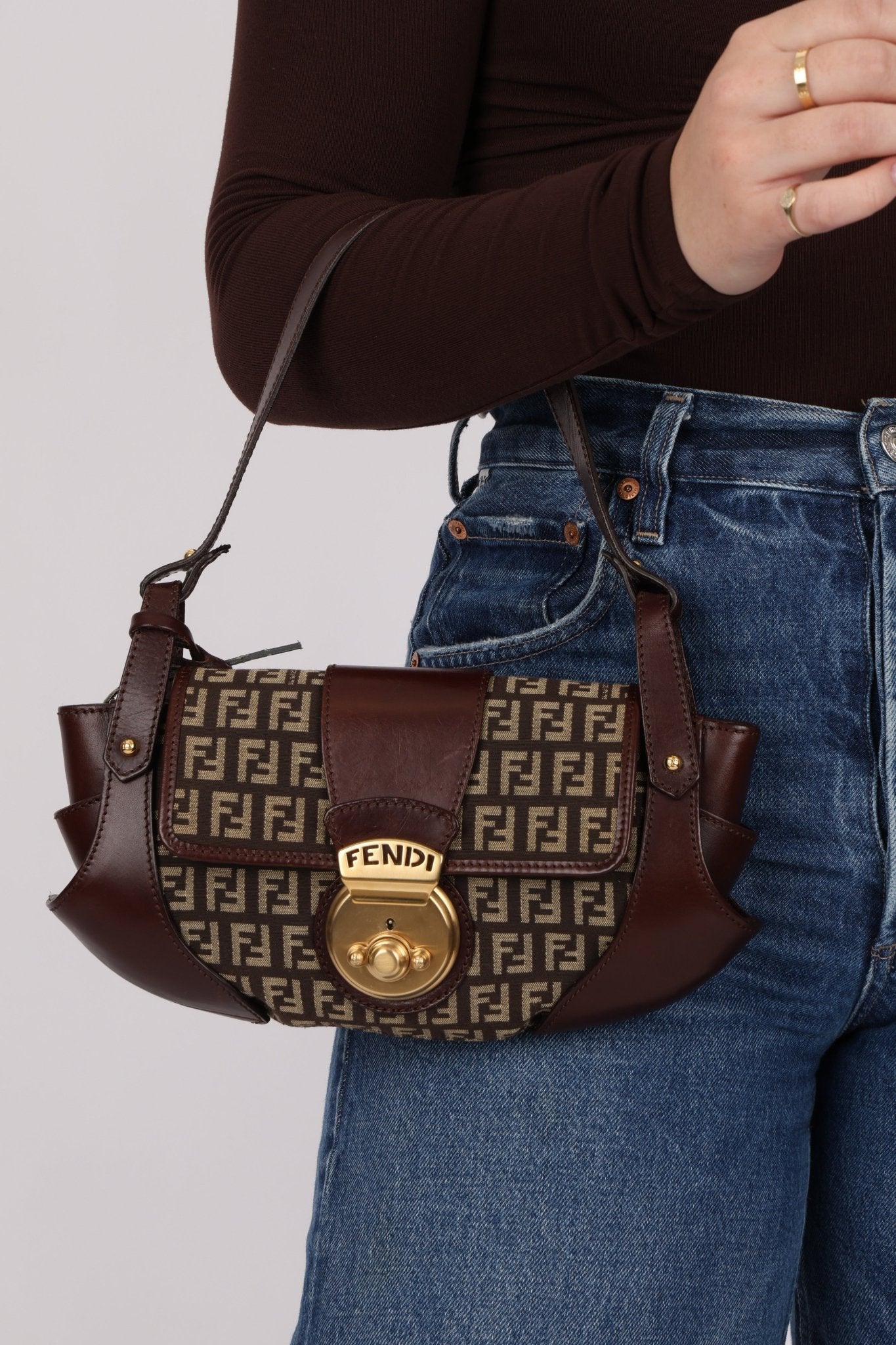 Fendi Zucchino Compilation Shoulder Bag - FashioNica