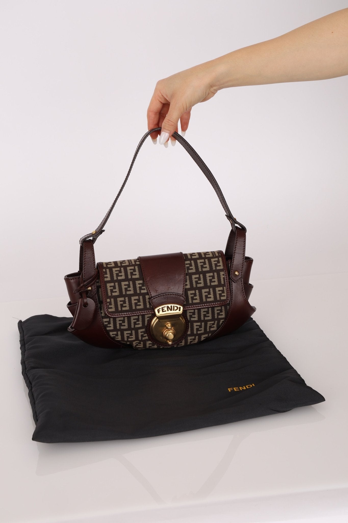 Fendi Zucchino Compilation Shoulder Bag - FashioNica
