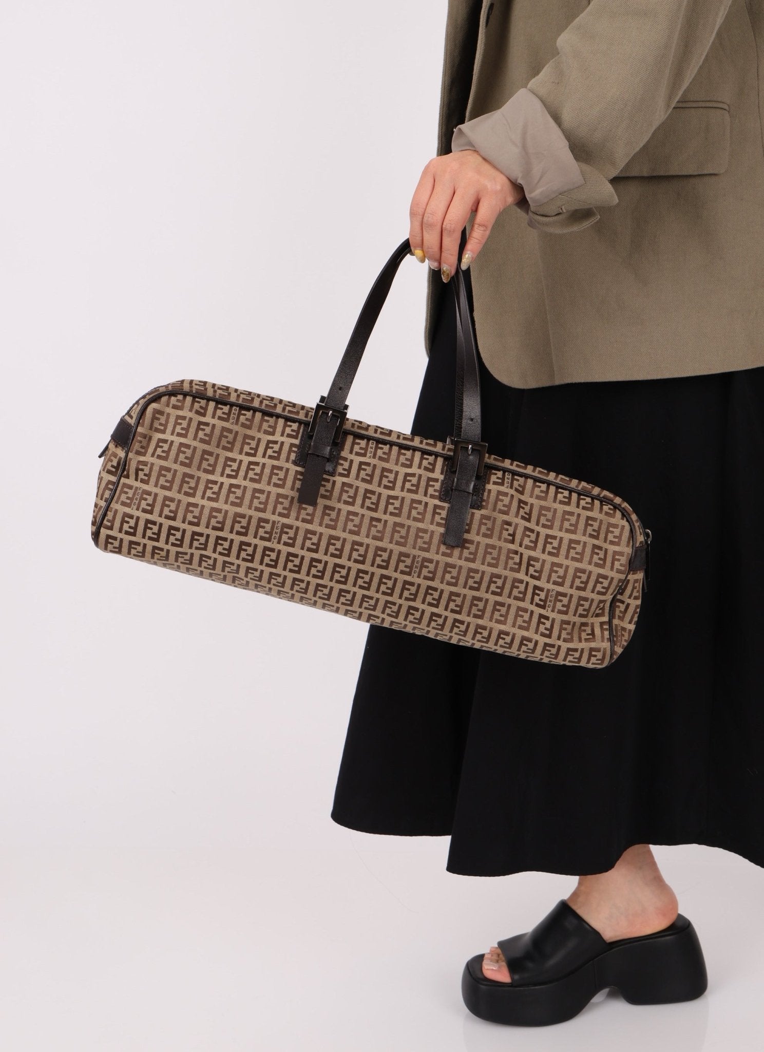 Fendi Zucchino East West Bowler Bag - FashioNica