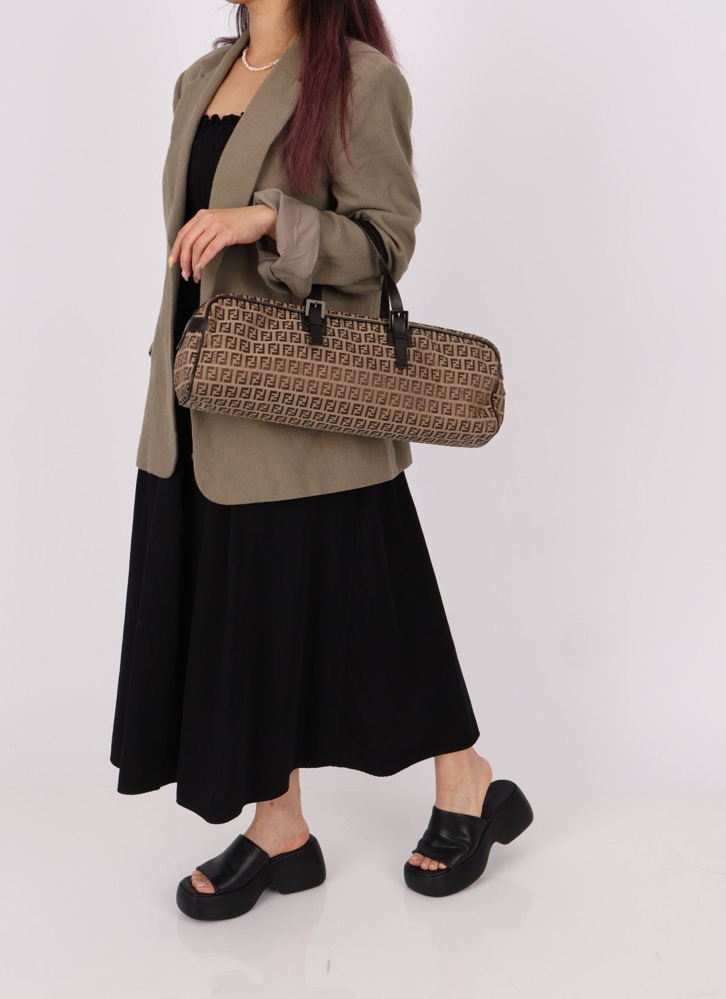 Fendi Zucchino East West Bowler Bag - FashioNica