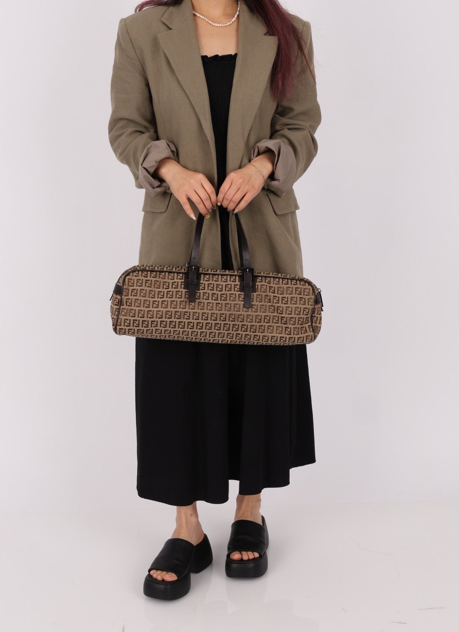 Fendi Zucchino East West Bowler Bag - FashioNica