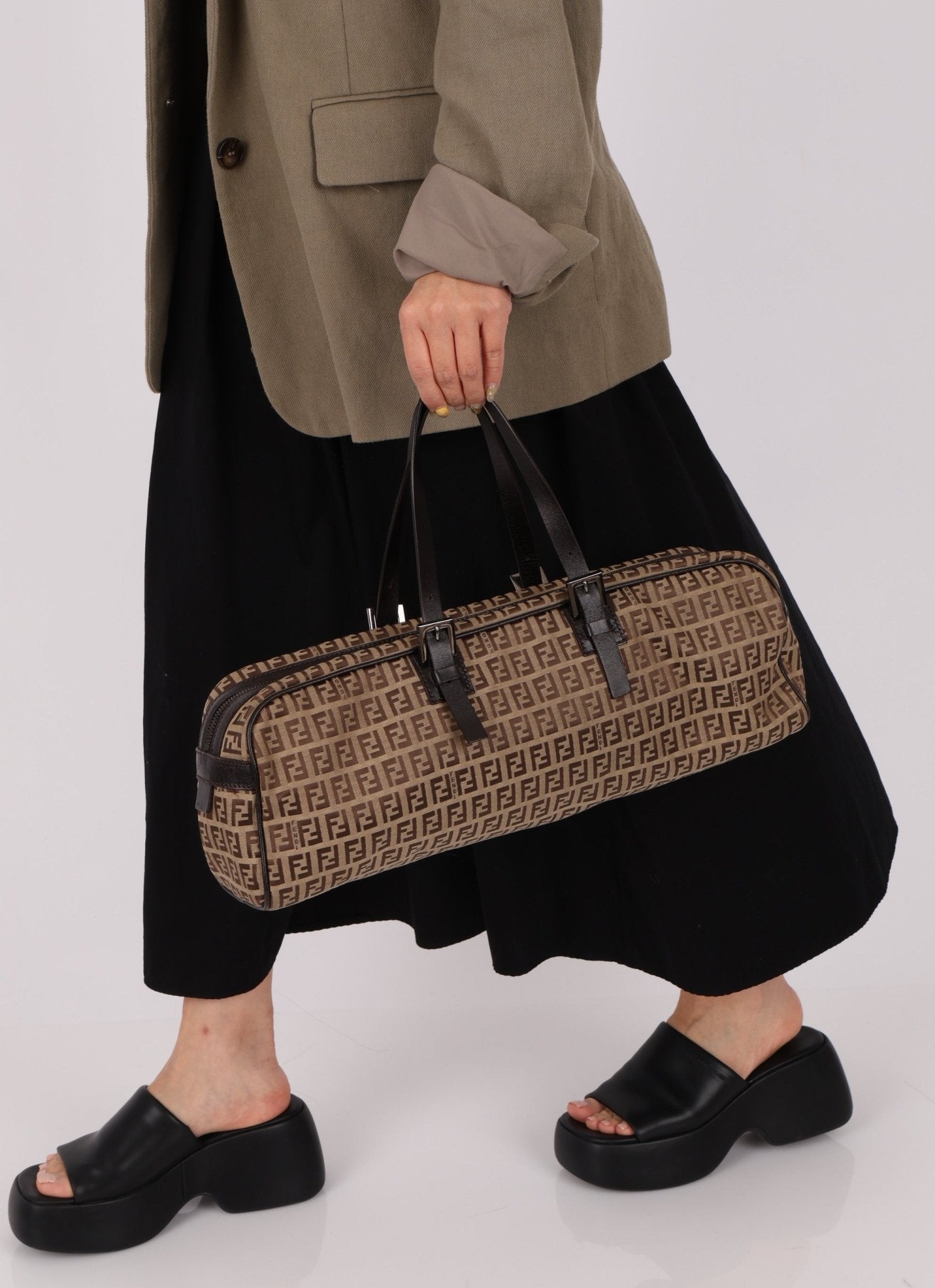 Fendi Zucchino East West Bowler Bag - FashioNica