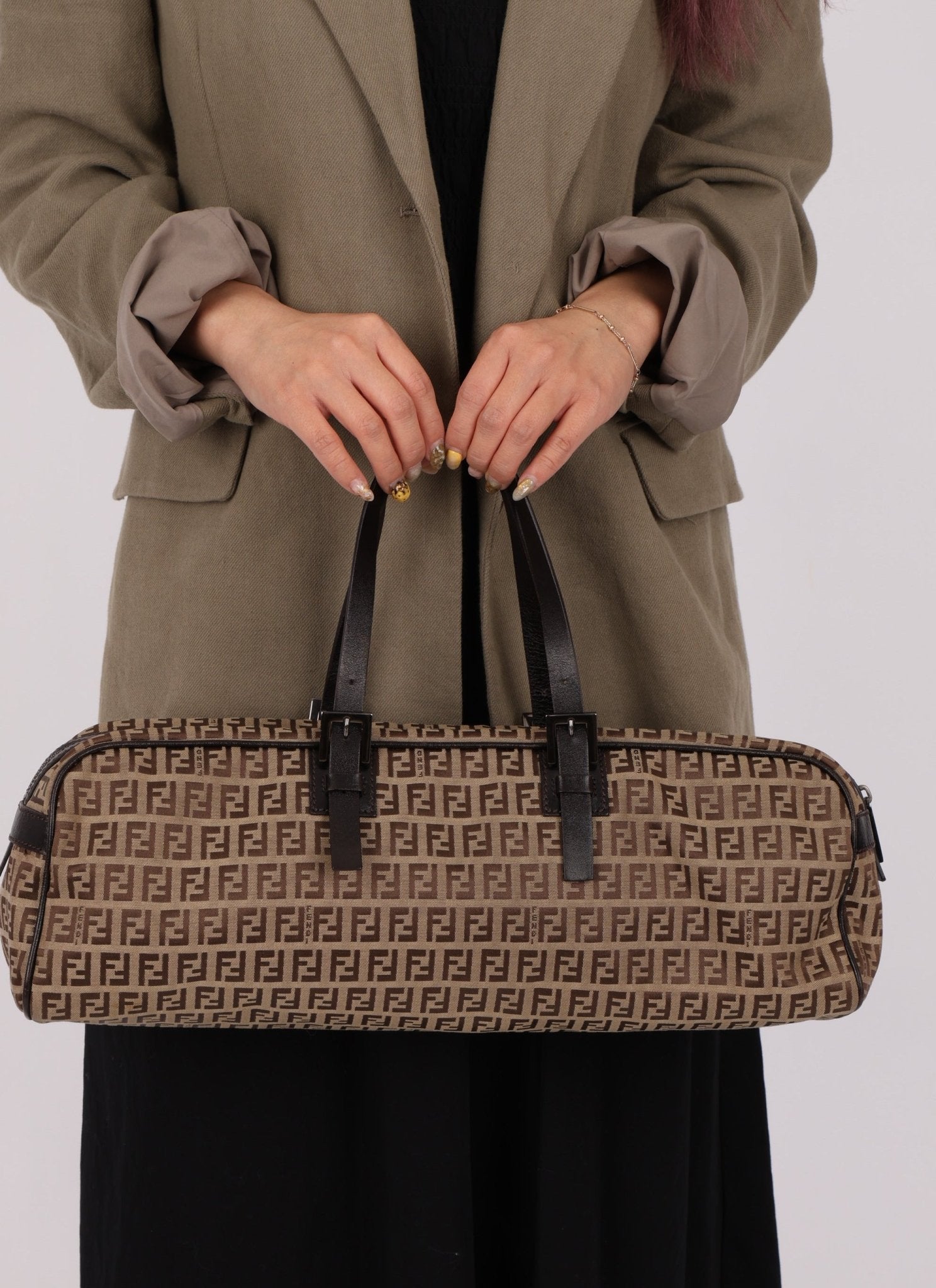 Fendi Zucchino East West Bowler Bag - FashioNica