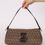 Fendi Zucchino East West Mamma Baguette - FashioNica
