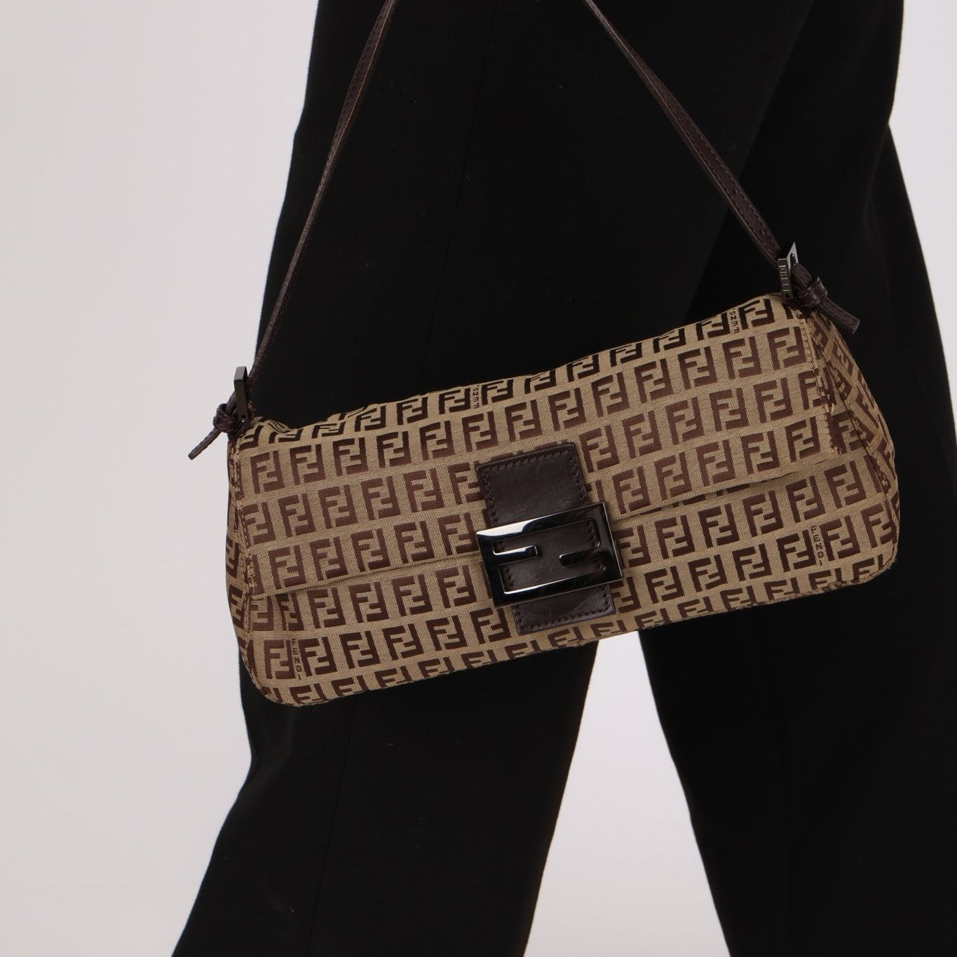 Fendi Zucchino East West Mamma Baguette - FashioNica