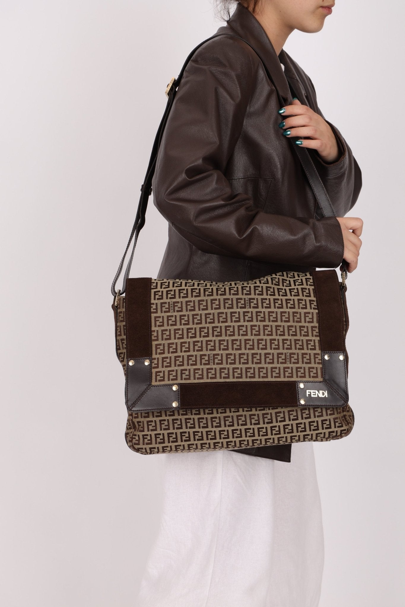 Fendi Zucchino Flap Shoulder Bag - FashioNica