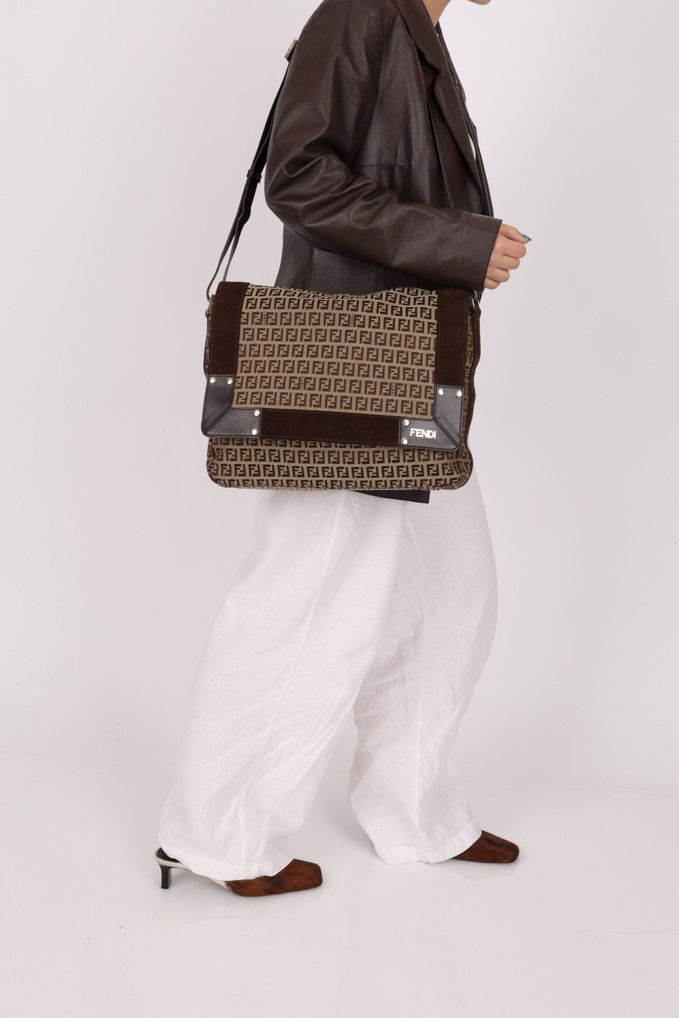 Fendi Zucchino Flap Shoulder Bag - FashioNica