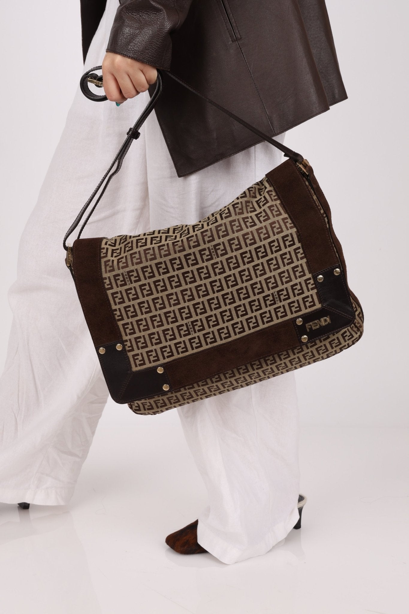 Fendi Zucchino Flap Shoulder Bag - FashioNica