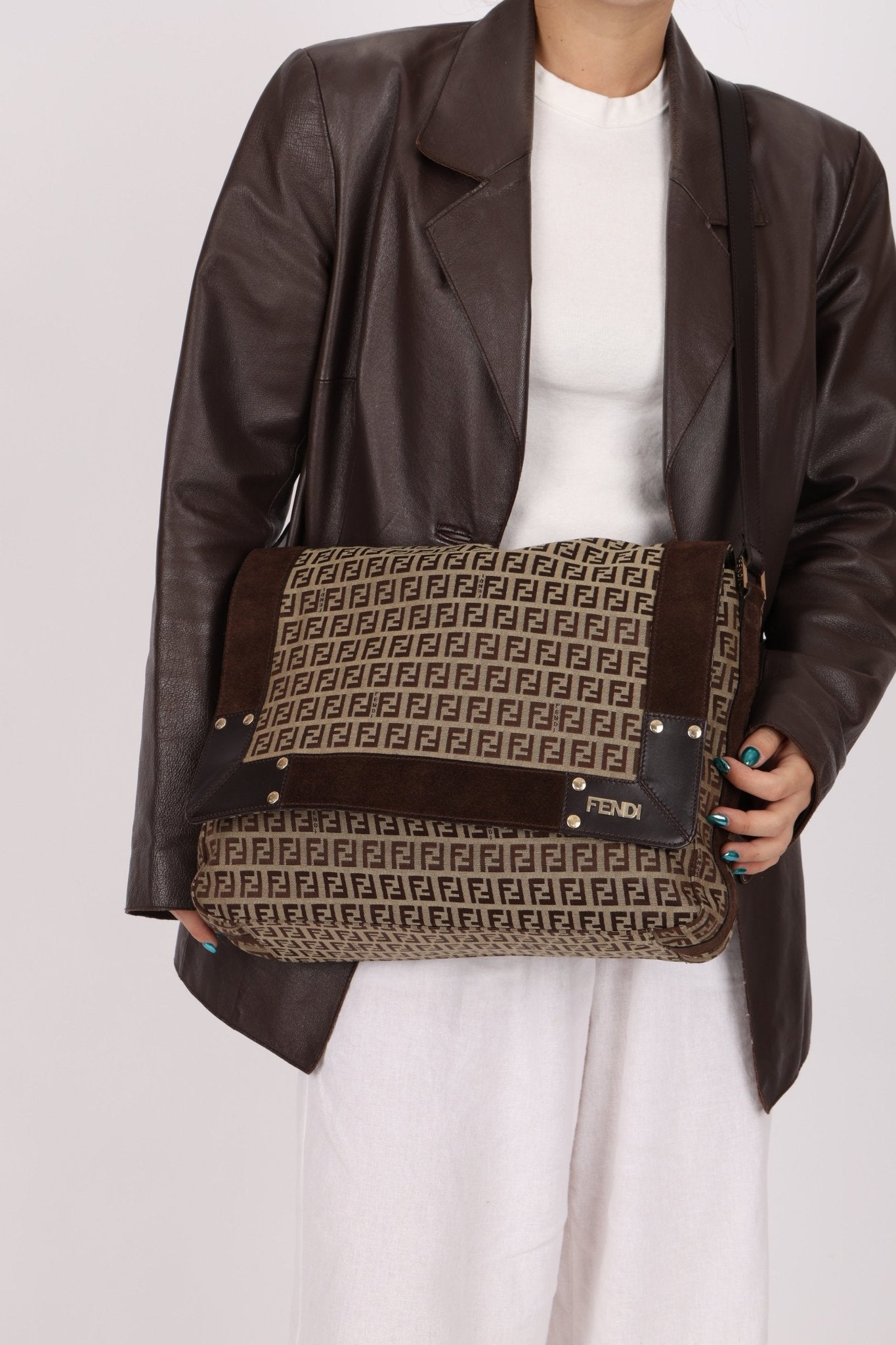 Fendi Zucchino Flap Shoulder Bag - FashioNica