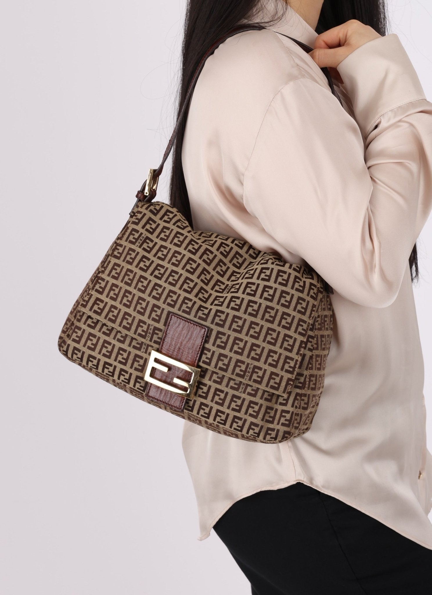 Fendi Zucchino Mamma Baguette GHW - FashioNica