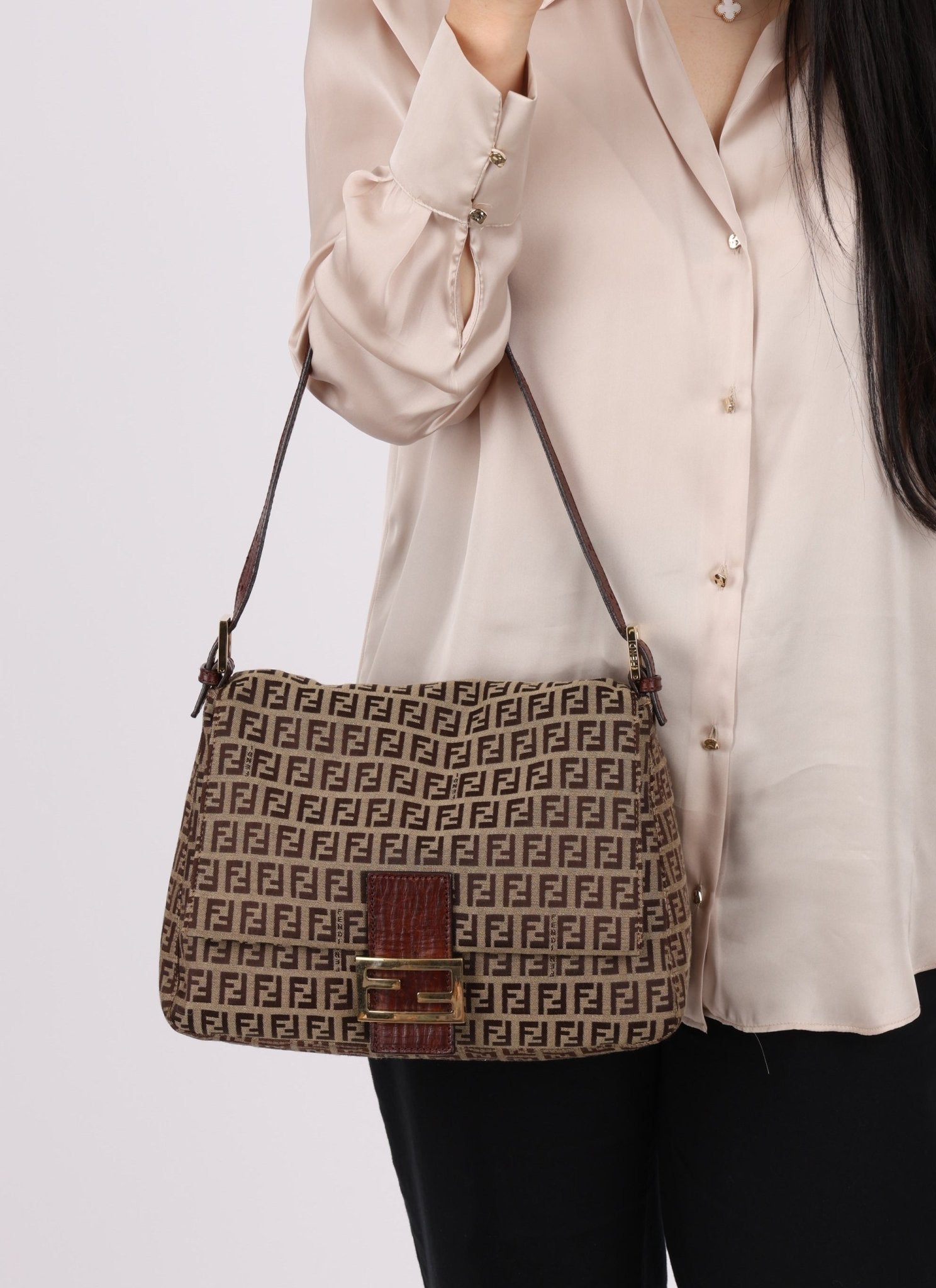 Fendi Zucchino Mamma Baguette GHW - FashioNica