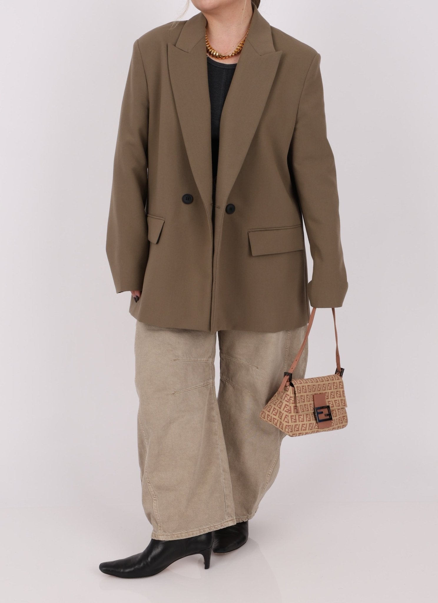 Fendi Zucchino Mauve Mini Mamma Baguette - FashioNica