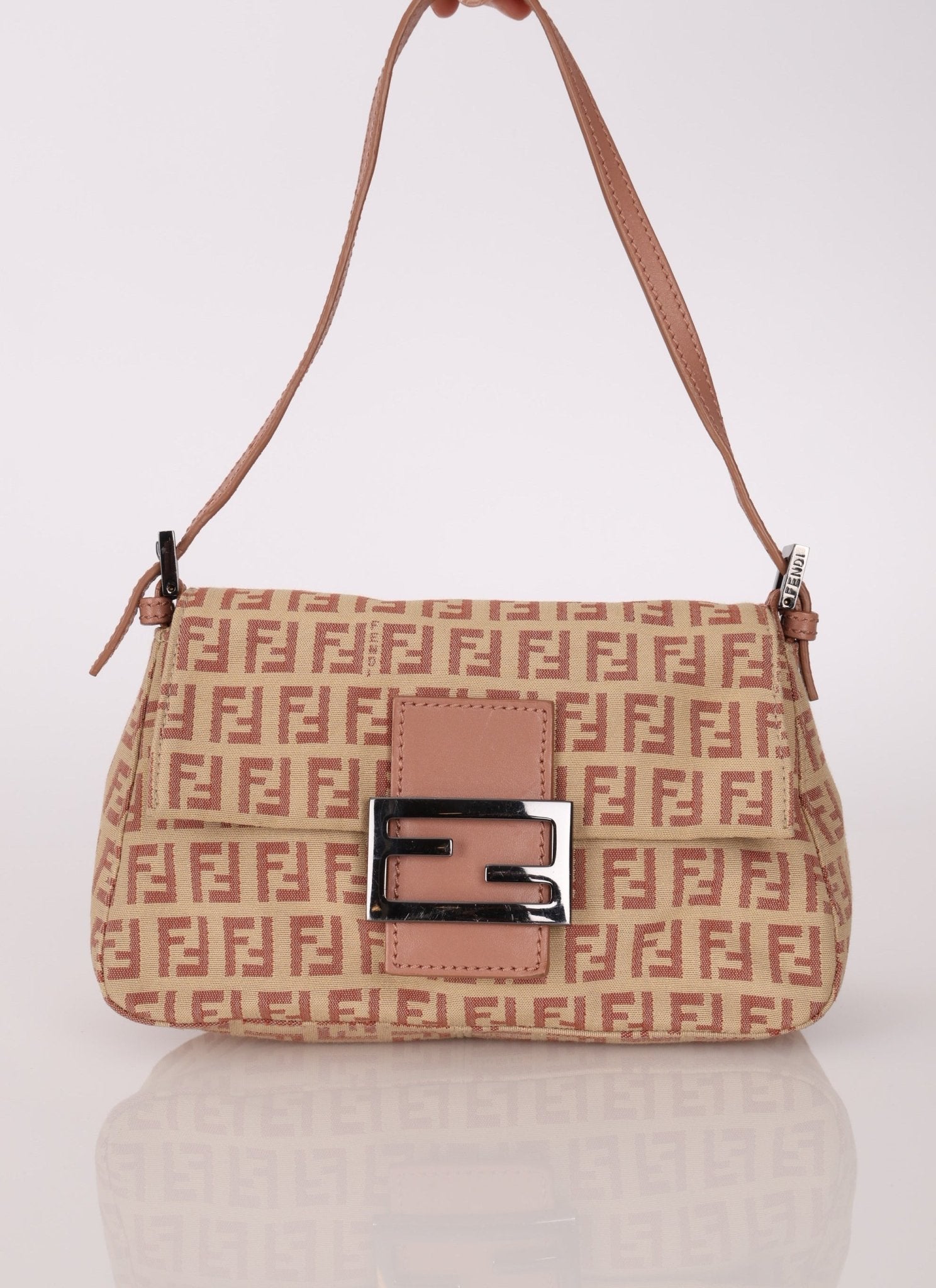 Fendi Zucchino Mauve Mini Mamma Baguette - FashioNica
